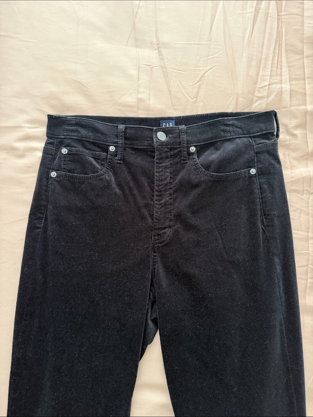 Women’s black velvet jeans